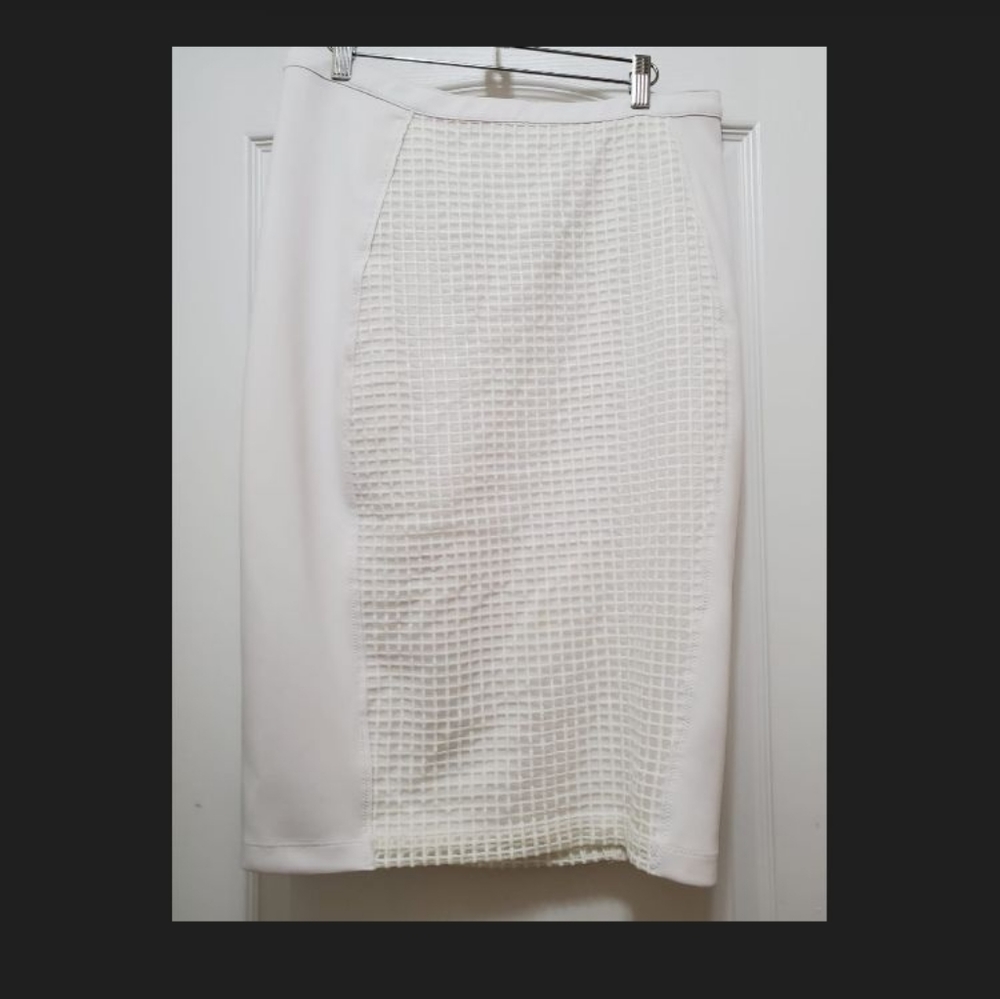 White Pencil Skirt- Lacey